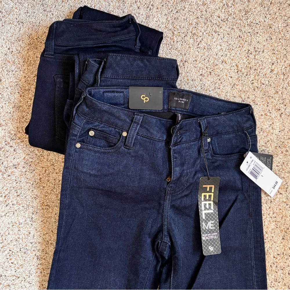 3 pair! Celebrity Pink Women's Navy Skinny Jeans